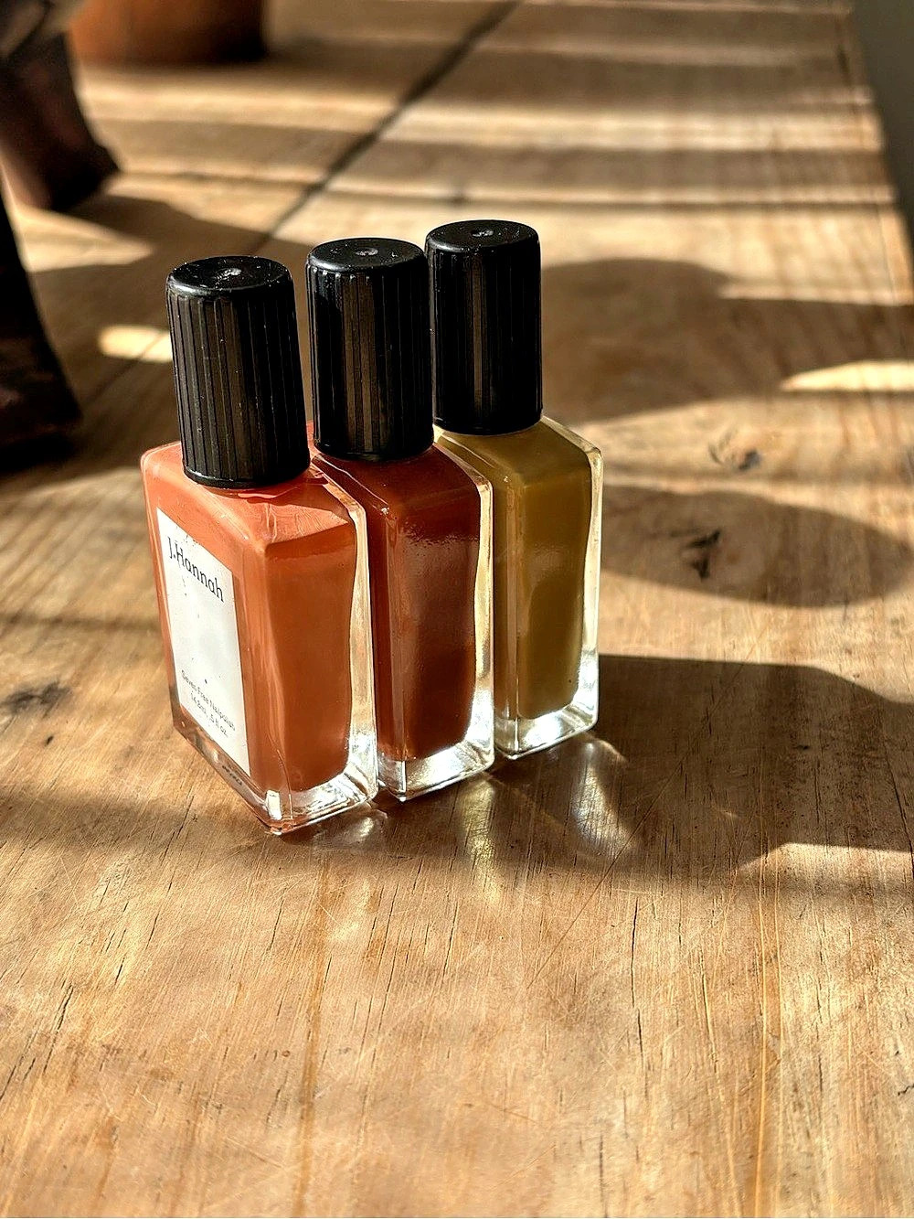 J.Hannah Set of 3 polishes Polish Set in Orange & Brown NWT